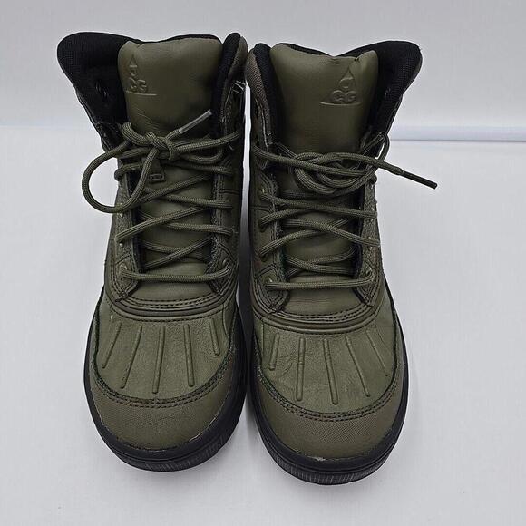 Nike Size 5Y‎ Woodside ACG Hiking Trail Duck Black/Green Boots 524872-200 - Picture 2 of 5